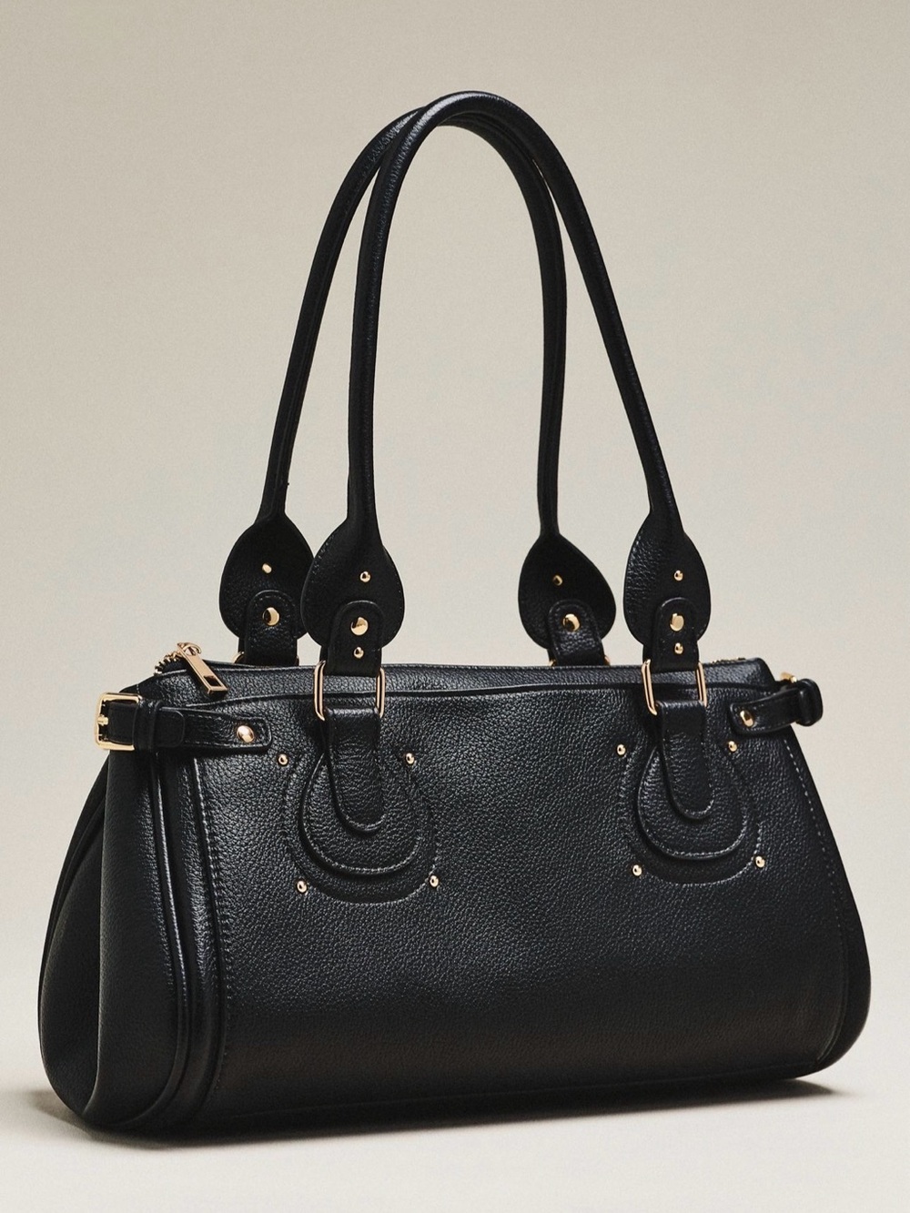 Anthropologie Studded Shoulder Bag in Black NWT